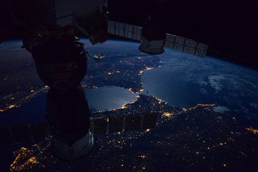 Picture of Earth at night. NASA Marshall Space Flight Center. 