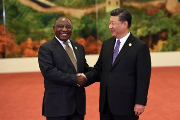 South Africa's President Cyril Ramaphosa with Chinese President Xi Jinping at the 2018 Forum on China-Africa Cooperation (FOCAC) Summit in Beijing, the People's Republic of China. Photo: DIRCO. CC BY-ND 2.0