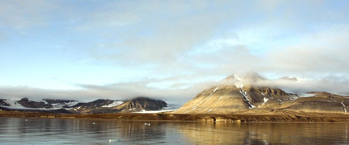 View of Ny-Ålesund, Svalbard Archipelago in Norway