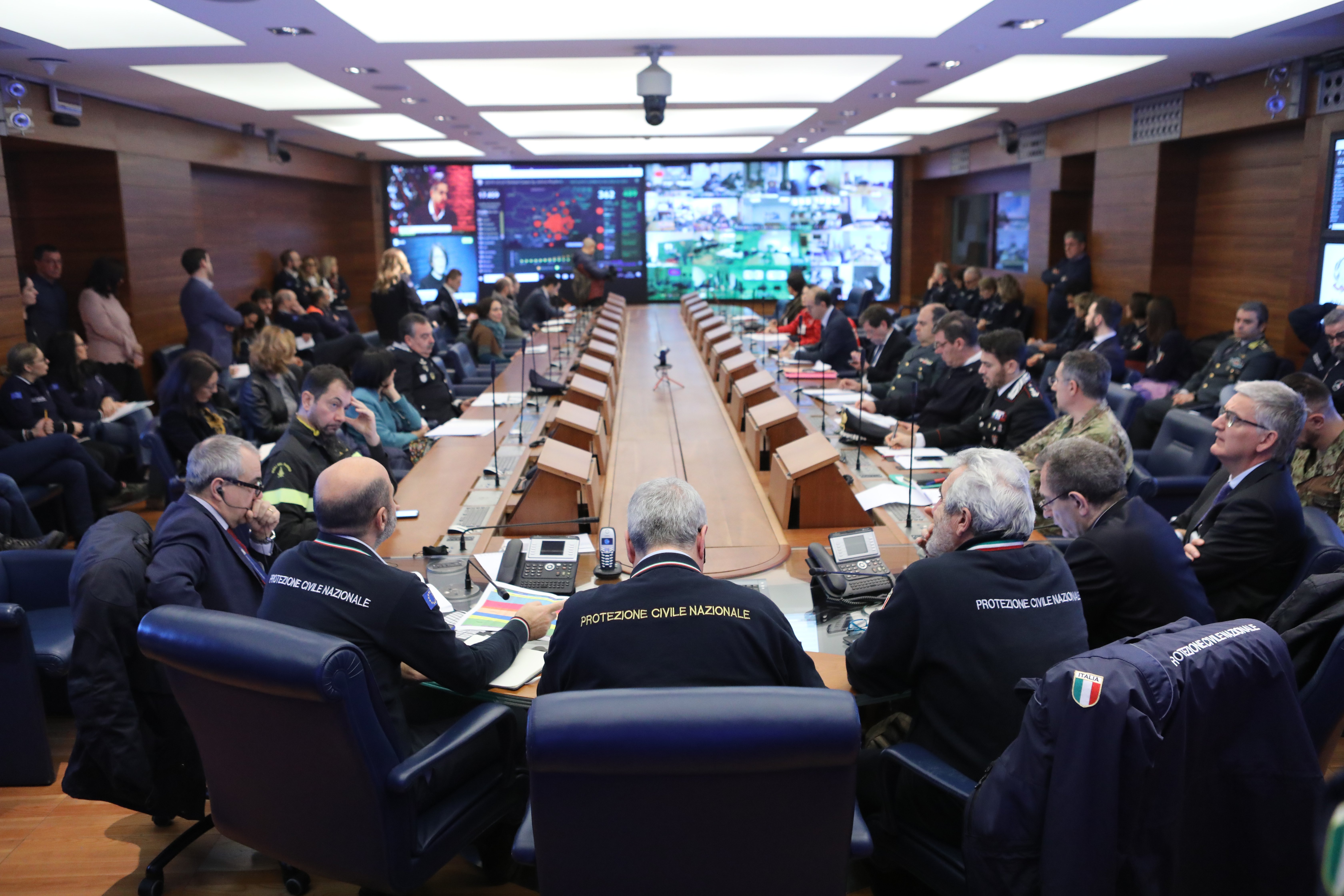 Officials gather in Rome in response to the coronavirus outbreak. Photo: Dipartimento Protezione Civile (CC BY 2.0).