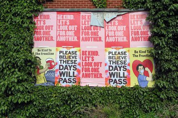 Posters in support of frontline workers in Sheffield, UK. Tim Dennell, 2020.