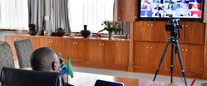 President Cyril Ramaphosa participates in a virtual United Nations High-Level meeting on Financing for Development in Era of COVID-19 and Beyond