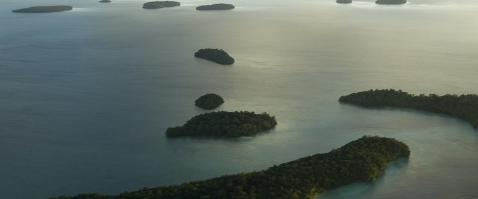 Aerial View of Marovo Lagoon, Solomon Islands