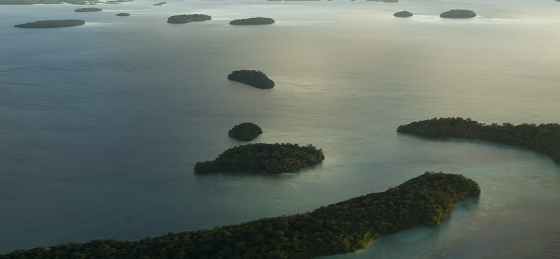 Aerial View of Marovo Lagoon, Solomon Islands