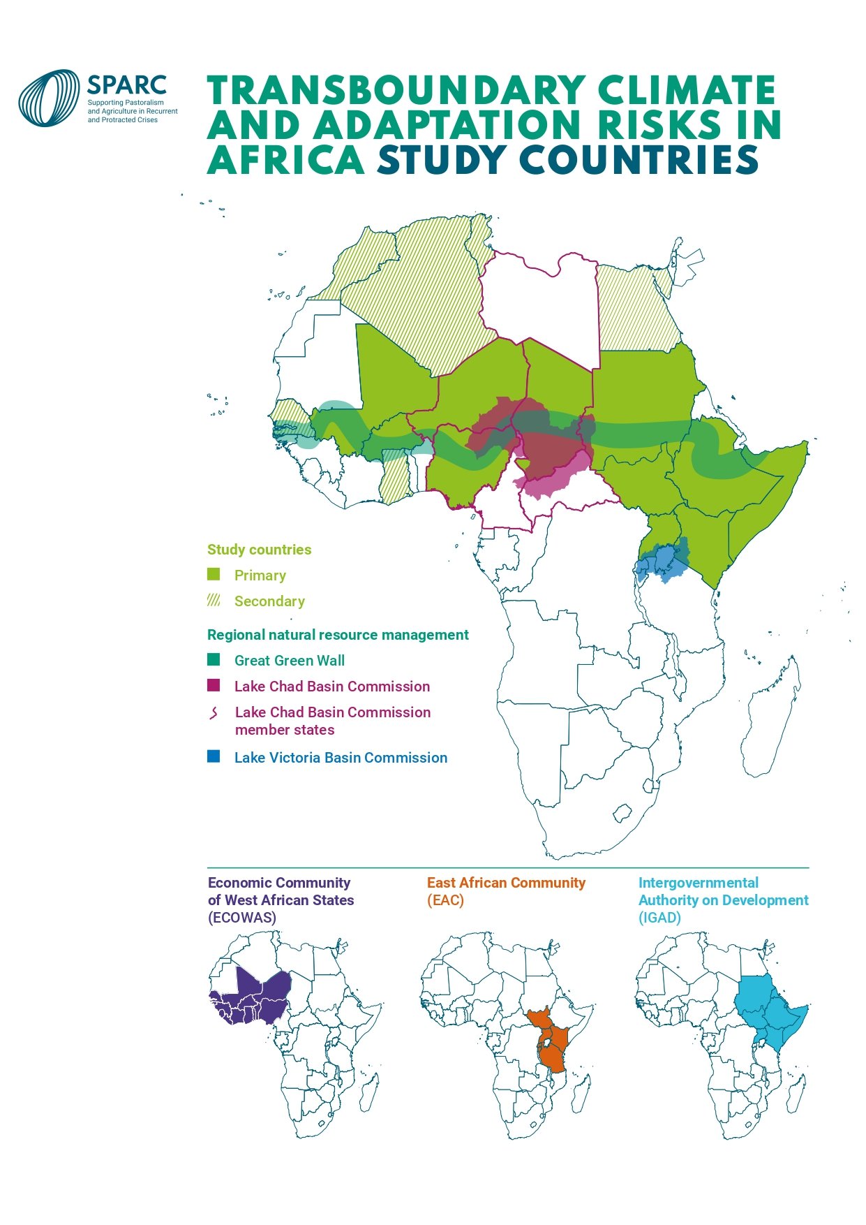 Transboundary climate risks in Africa Study countries_Produced as part of SPARC