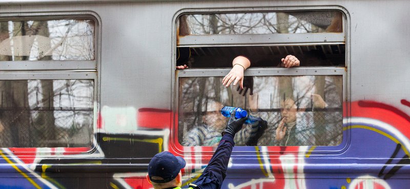 Ukrainian children are fleeing Russian aggression. Przemyśl, Poland, February 2022