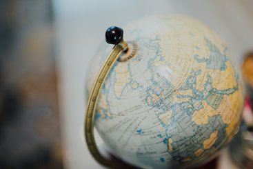 Gold and silver desk globe
