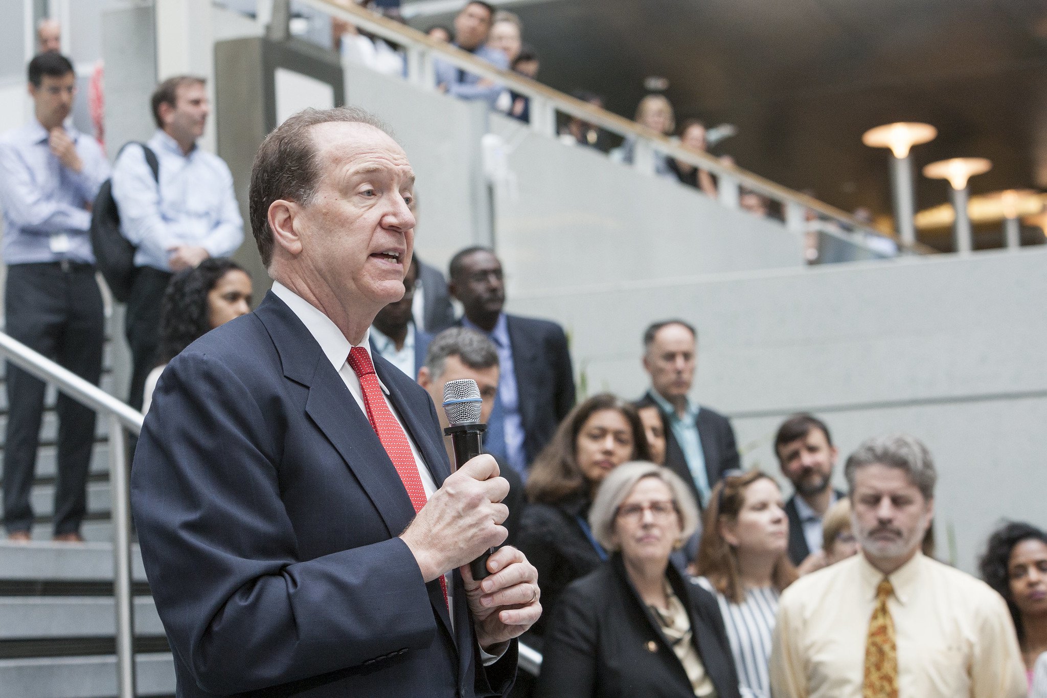 David Malpass, 13th President of World Bank Group, arrives on his first day of work, 9 April 2019. Photo credit: World Bank / Simone D. McCourtie CC BY-NC-ND 2.0 