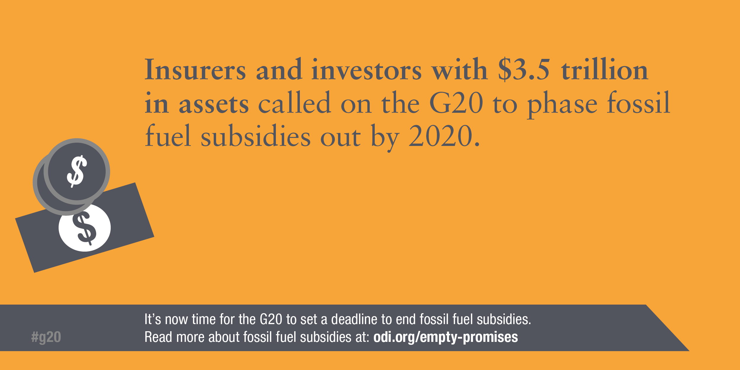 Infographic: Insurers and investors with $3.5 trillion in assets called on the G20 to phase out fossil fuel subsidies by 2020