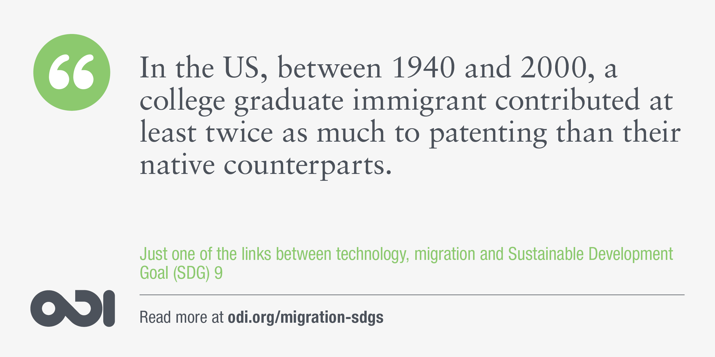 The links between technology, migration and SDG 9. 