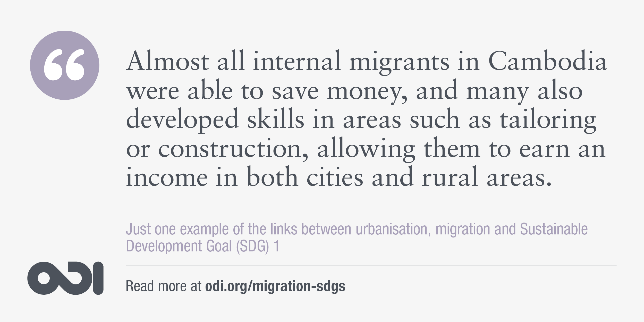 The links between urbanisation, migration and SDG 1.