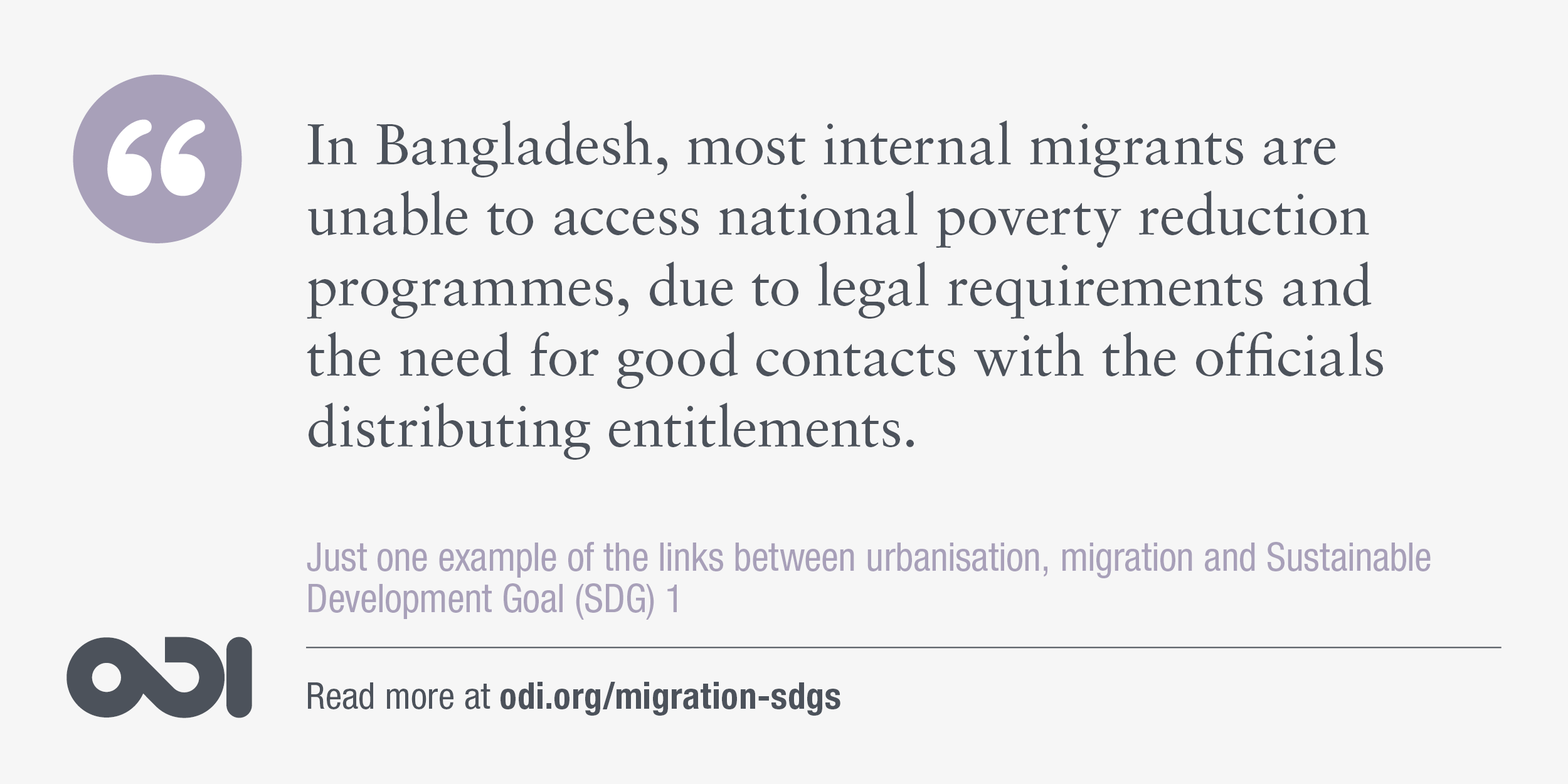 The links between urbanisation, migration and SDG 1.