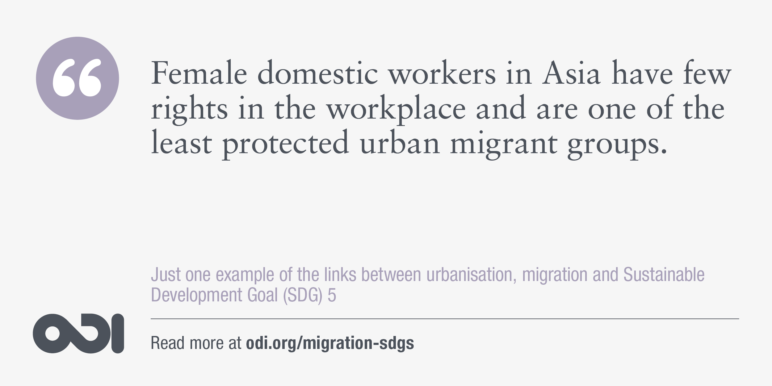 The links between urbanisation, migration and SDG 5.