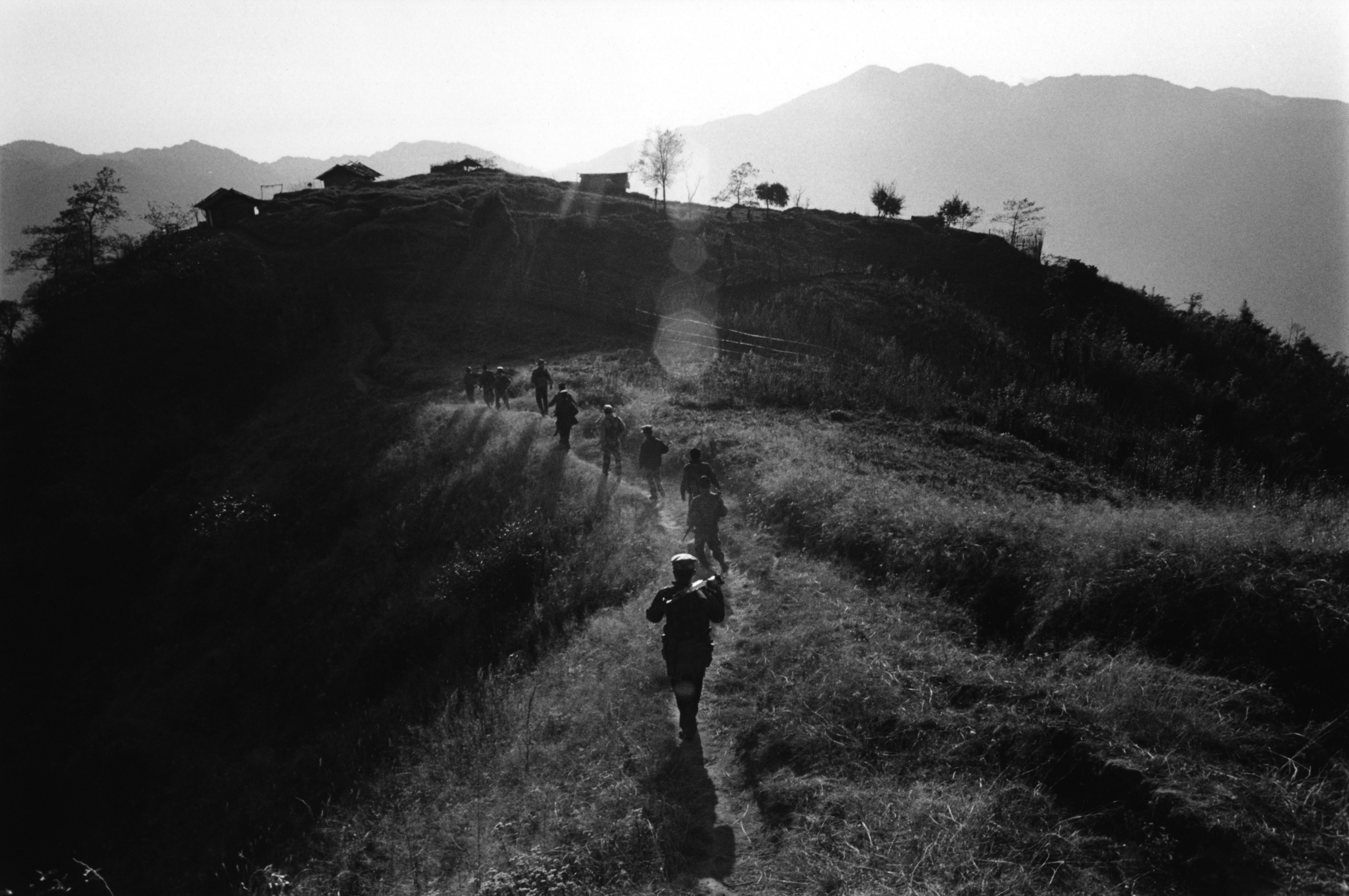 Soldiers of the Kachin Independence Army in Bum Sen, Kachin State, Burma (Myanmar)