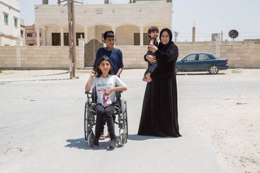 10-year-old Syrian girl with her family in Mafarq, Jordan, 2020